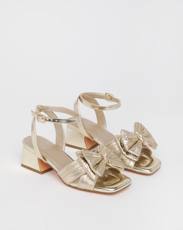 Monet Double Bow Low Block Heels - Wide Fit (E)