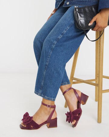 Monet Double Bow Low Block Heels - Wide Fit (E)