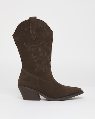 Hydra Embroidered Leather Western Boots - Extra Wide Fit (EEE) Super Curvy Calf