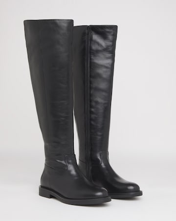 Madison Over Knee Leather Riding Boots - Extra Wide Fit (EEE) & Super Curvy Calf