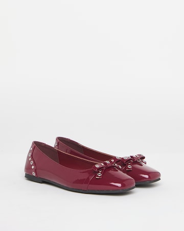 Catania Studded Bow Ballerina Shoes - Extra Wide Fit (EEE)