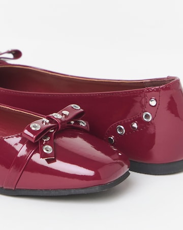 Catania Studded Bow Ballerina Shoes - Extra Wide Fit (EEE)