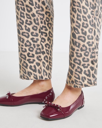 Catania Studded Bow Ballerina Shoes - Extra Wide Fit (EEE)