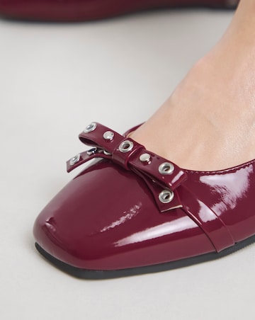 Catania Studded Bow Ballerina Shoes - Extra Wide Fit (EEE)