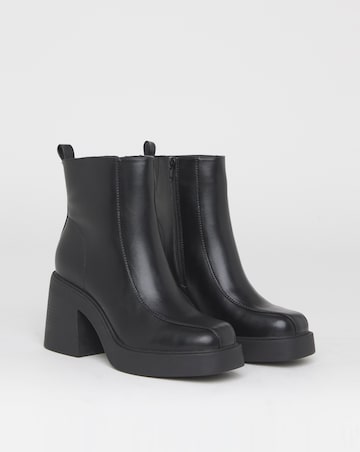 Lina Square Toe Platform Ankle Boots - Extra Wide Fit (EEE)