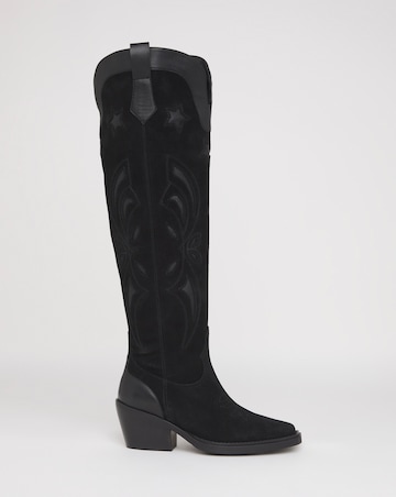 Glacier Over Knee Suede Western Boots - Extra Wide Fit (EEE) & Super Curvy Calf