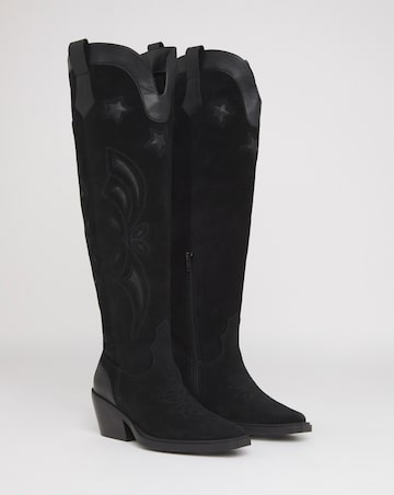 Glacier Over Knee Suede Western Boots - Extra Wide Fit (EEE) & Super Curvy Calf