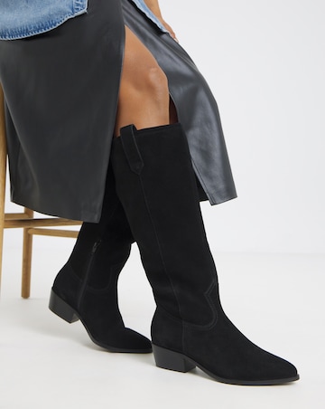 Glacier Over Knee Suede Western Boots - Extra Wide Fit (EEE) & Super Curvy Calf