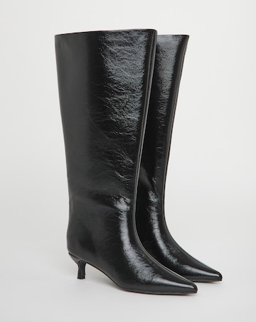 Simone Kitten Heel Straight Leg Boots - Wide Fit (E) & Curvy Calf