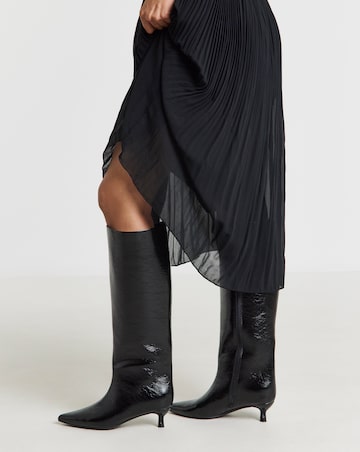 Simone Kitten Heel Straight Leg Boots - Wide Fit (E) & Curvy Calf