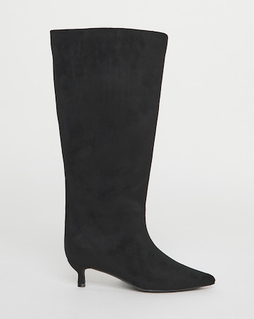 Simone Kitten Heel Straight Leg Boots - Wide Fit (E) & Curvy Calf