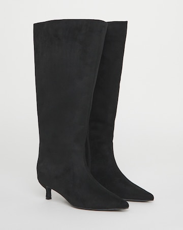 Simone Kitten Heel Straight Leg Boots - Wide Fit (E) & Curvy Calf