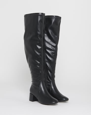 Amina Over The Knee Stretch Boots - Extra Wide Fit (EEE) & Super Curvy Calf