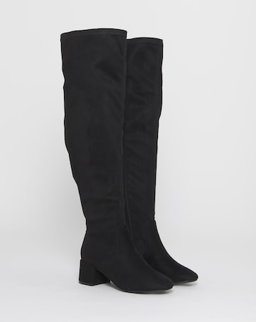 Amina Over The Knee Stretch Boots - Extra Wide Fit (EEE) & Super Curvy Calf