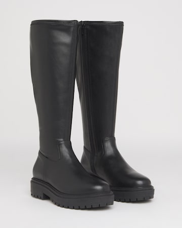 Kacey Chunky Knee High Boots - Wide Fit (E) & Curvy Calf
