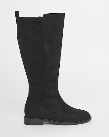 Deedee Stretch Panel Knee High Boots - Wide Fit (E) & Curvy Calf