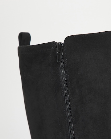 Deedee Stretch Panel Knee High Boots - Wide Fit (E) & Curvy Calf