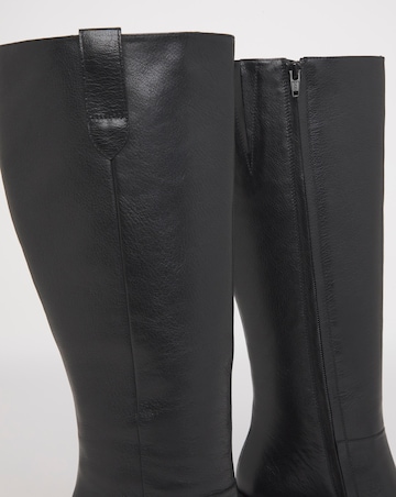 Cloudy Leather Platform Knee High Boots - Extra Wide Fit (EEE) Super Curvy Calf