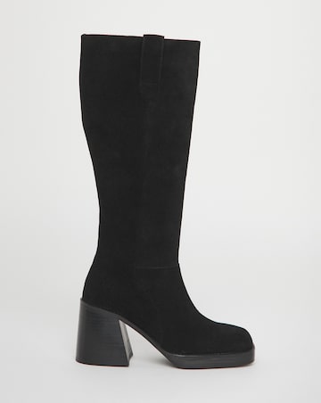 Cloudy Suede Platform Knee High Boots - Wide Fit (E) & Curvy Calf