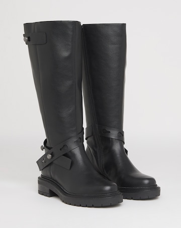 Veronica Knee High Wrap Detail Boots - Extra Wide Fit (EEE) & Super Curvy Calf