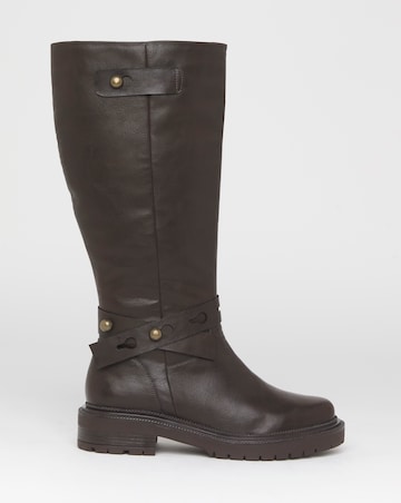 Veronica Knee High Wrap Detail Boots - Wide Fit (E) & Curvy Calf