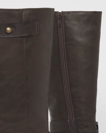 Veronica Knee High Wrap Detail Boots - Wide Fit (E) & Curvy Calf