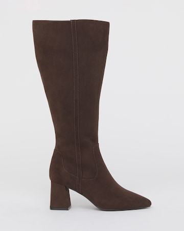 Soprano Block Heel Pointed Knee High Boots Extra Wide Fit (EEE) Super Curvy Calf