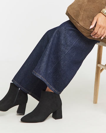 Salsa Pointed Block Heel Ankle Boots - Extra Wide Fit (EEE)