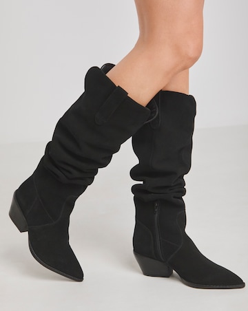 Kairo Suede Multi Wear Western Boots - Extra Wide Fit (EEE) & Super Curvy Calf