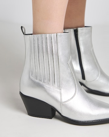 Katya Leather Pointed Chelsea Western Ankle Boots - Extra Wide Fit (EEE)