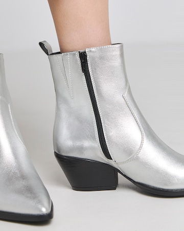 Katya Leather Pointed Chelsea Western Ankle Boots - Extra Wide Fit (EEE)