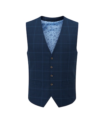 Skopes Spencer Suit Waistcoat Navy Check