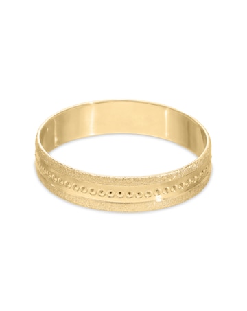 Ladies 9 Carat Gold  Pitted Detail Wedding Ring