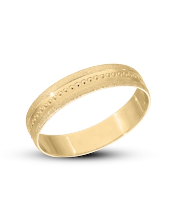 Ladies 9 Carat Gold  Pitted Detail Wedding Ring