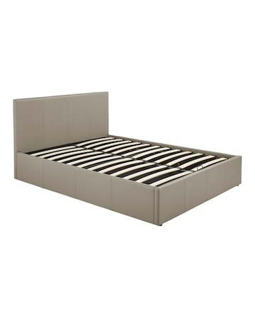 Hayden Faux Leather Ottoman Bed Frame with 3 Layer Memory Foam Hybrid Mattress