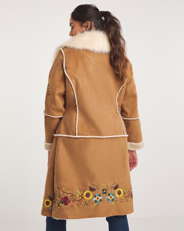 Joe Browns Enchanting Embroidered Faux Fur Coat